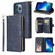 iPhone 13 Pro 9 Card Slots Zipper Wallet Bag Leather Phone Case - Blue