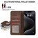 iPhone 13 Pro ABEEL Color Block Magnetic RFID Leather Phone Case - Brown-Blue