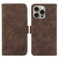 iPhone 13 Pro ABEEL Frosted Magnetic RFID Leather Phone Case - Brown