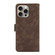 iPhone 13 Pro ABEEL Frosted Magnetic RFID Leather Phone Case - Brown