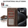 iPhone 13 Pro ABEEL Frosted Magnetic RFID Leather Phone Case - Brown