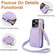 iPhone 13 Pro AwQuer Crossbody Zipper Wallet Bag Litchi Leather Phone Case - Light Purple