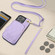 iPhone 13 Pro AwQuer Crossbody Zipper Wallet Bag Litchi Leather Phone Case - Light Purple