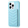 iPhone 13 Pro BF26 Wave Pattern Card Bag Holder Phone Case - Blue