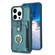 iPhone 13 Pro BF27 Metal Ring Card Bag Holder Phone Case - Green