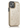 iPhone 13 Pro Butterflies Flowers Double Buckle PU + TPU Protective Case with Holder & Card Slots & Photo Frame - Gold