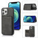 iPhone 13 Pro Calf Texture Magnetic Card Bag PU Shockproof Case with Holder & Card Slot - Black