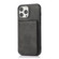 iPhone 13 Pro Calf Texture Magnetic Card Bag PU Shockproof Case with Holder & Card Slot - Black