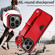 iPhone 13 Pro Calf Texture Wrist Card Slot Ring Phone Case - Red