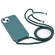 iPhone 13 Pro Candy Colors TPU Protective Case with Lanyard - Dark Green