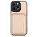 iPhone 13 Pro Carbon Fiber Leather Card Magsafe Magnetic Phone Case - Khaki