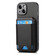 iPhone 13 Pro Carbon Fiber Vertical Flip Wallet Stand Phone Case - Black