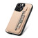 iPhone 13 Pro Carbon Fiber Vertical Flip Zipper Phone Case - Khaki