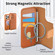 iPhone 13 Pro CaseNeo Finger Grip Strap MagSafe Leather Phone Case - Brown