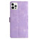 iPhone 13 Pro Cherry Blossom Butterfly Skin Feel Embossed PU Phone Case - Purple
