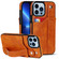 iPhone 13 Pro Crazy Horse Texture Shockproof TPU + PU Leather Case with Card Slot & Wrist Strap Holder - Yellow