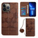iPhone 13 Pro Crossbody Football Texture Magnetic PU Phone Case - Brown