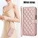 iPhone 13 Pro Crossbody Multifunction Rhombic Leather Phone Case - Rose Gold