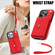 iPhone 13 Pro Crossbody Rhombic Horizontal Wallet Leather Phone Case - Red