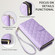 iPhone 13 Pro Crossbody Rhombic Zipper Tower Buckle Leather Phone Case with Lanyard - Purple
