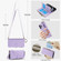 iPhone 13 Pro Crossbody Ring Multifunctional Wallet Leather Phone Case - Purple