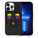 iPhone 13 Pro Crossbody Skin Card Bag Lanyard Phone Case - Black