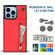 iPhone 13 Pro Cross-body Zipper Square Phone Case with Holder - Red