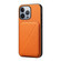 iPhone 13 Pro D04 Calf Texture Dual Card Slot Holder Phone Case - Orange