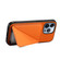 iPhone 13 Pro D04 Calf Texture Dual Card Slot Holder Phone Case - Orange