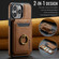iPhone 13 Pro DG.MING K1 MagSafe Detachable Wallet RFID Back Cover Phone Case - Brown