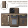 iPhone 13 Pro DG.MING M1 Series 3-Fold Multi Card Wallet Shockproof Case with Holder Function - Coffee
