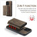 iPhone 13 Pro DG.MING M1 Series 3-Fold Multi Card Wallet Shockproof Case with Holder Function - Coffee