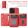 iPhone 13 Pro DG.MING M1 Series 3-Fold Multi Card Wallet Shockproof Case with Holder Function - Red