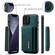 iPhone 13 Pro DG.MING M2 Series 3-Fold Card Bag Shockproof Case with Wallet & Holder Function - Green