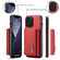 iPhone 13 Pro DG.MING M2 Series 3-Fold Card Bag Shockproof Case with Wallet & Holder Function - Red