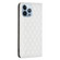 iPhone 13 Pro Diamond Lattice Magnetic Leather Flip Phone Case - White