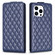 iPhone 13 Pro Diamond Lattice Vertical Flip Leather Phone Case - Blue