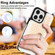 iPhone 13 Pro Double Bckle Card Slot Full Coverage Phone Case with Cross-body Strap - White