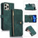 iPhone 13 Pro Dream 9-Card Wallet Zipper Bag Leather Phone Case - Green