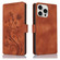 iPhone 13 Pro Dreamy Butterfly Love Flower Embossed Leather Phone Case - Brown