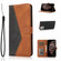 iPhone 13 Pro Dual-color Stitching Leather Phone Case - Black Brown