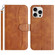 iPhone 13 Pro Dual-Folded S-shape Leather Phone Case - Brown