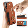 iPhone 13 Pro Elastic Card Bag Ring Holder Phone Case - Brown
