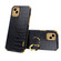 iPhone 13 Pro Electroplated TPU Crocodile Pattern Leather Case with Ring Holder - Black