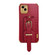 iPhone 13 Pro Electroplated TPU Crocodile Pattern Leather Case with Wrist Strap - Red