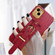 iPhone 13 Pro Electroplated TPU Crocodile Pattern Leather Case with Wrist Strap - Red