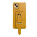 iPhone 13 Pro Electroplated TPU Crocodile Pattern Leather Case with Wrist Strap - Yellow