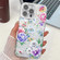 iPhone 13 Pro Electroplating Flowers Plants Texture TPU Phone Case - Peony FL14