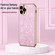iPhone 13 Pro Electroplating Star Diamond CD Texture Lens Ring Phone Case - Pink
