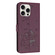 iPhone 13 Pro Embossed Kitten Phone Leather Case with Lanyard - Wine Red